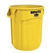 10 GALLON BRUTE® VENTED CONTAINER WITHOUT LID - YELLOW