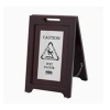 EXECUTIVE MULTI-LINGUAL WOODEN CAUTION SIGN - 2-SIDED - SILVER