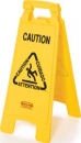 FLOOR SIGN WITH MULTI-LINGUAL “CAUTION”  IMPRINT