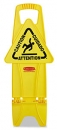 STABLE SAFETY SIGN WITH INTERNATIONAL WET FLOOR SYMBOL