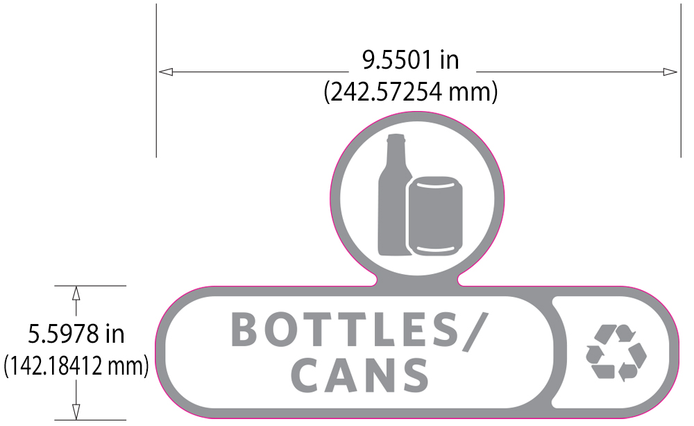 Rubbermaid Version C Slim Jim Recycling Station and Brute Custom Labels
