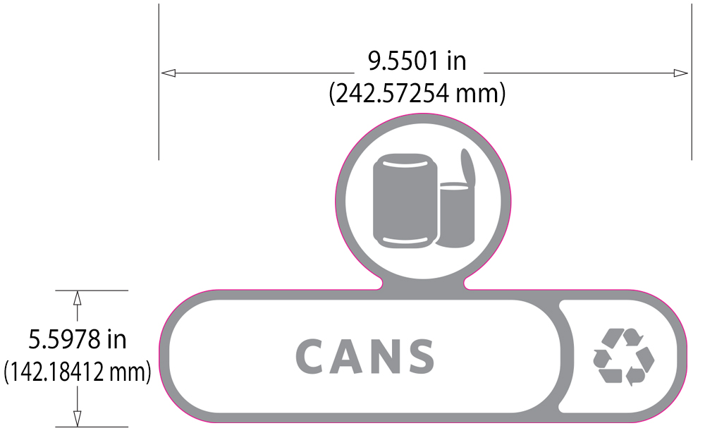 Rubbermaid Version C Slim Jim Recycling Station and Brute Custom Labels