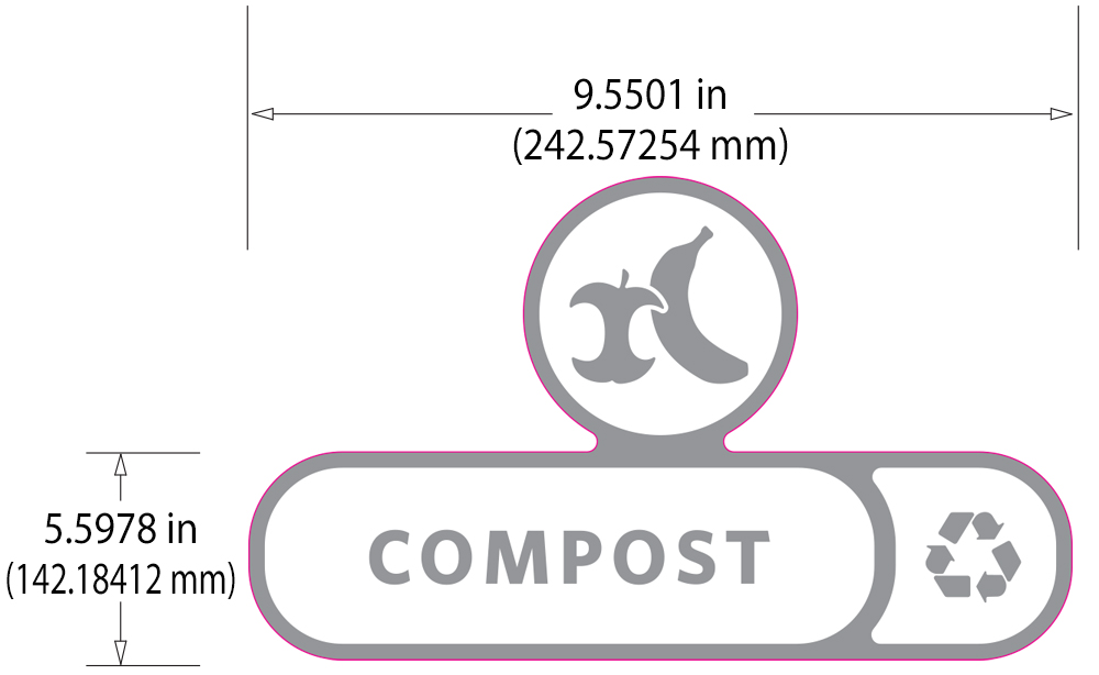 Rubbermaid Version C Slim Jim Recycling Station and Brute Custom Labels