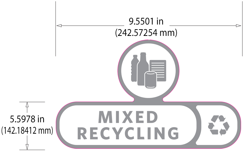 Rubbermaid Version C Slim Jim Recycling Station and Brute Custom Labels