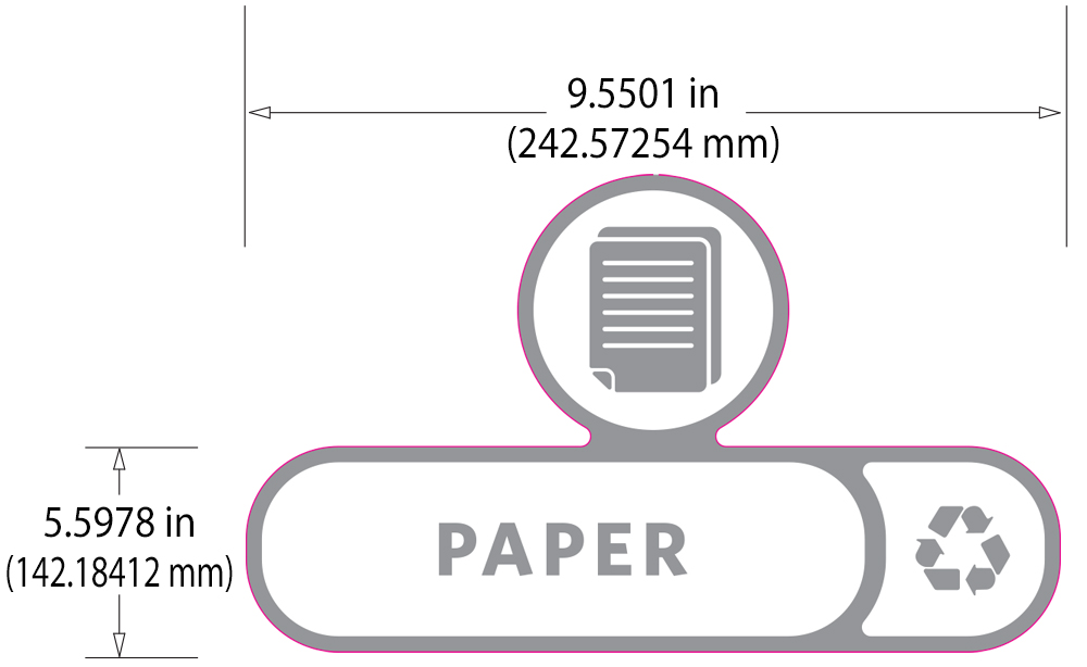 Rubbermaid Version C Slim Jim Recycling Station and Brute Custom Labels