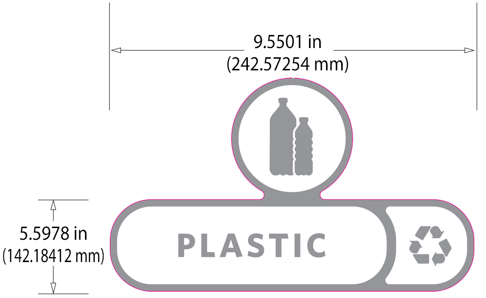 Rubbermaid Version C Slim Jim Recycling Station and Brute Custom Labels