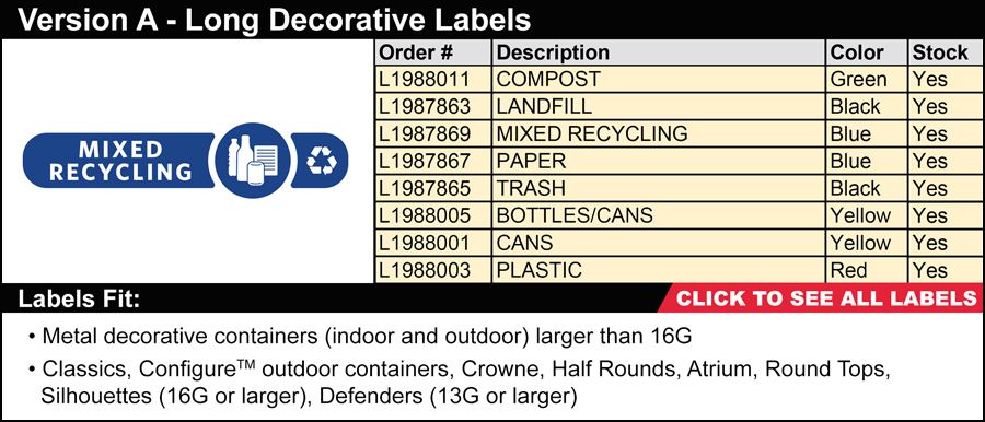 Rubbermaid Version A Long Decorative Custom Labels
