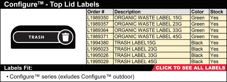 Rubbermaid Configure Top Lid Custom Labels
