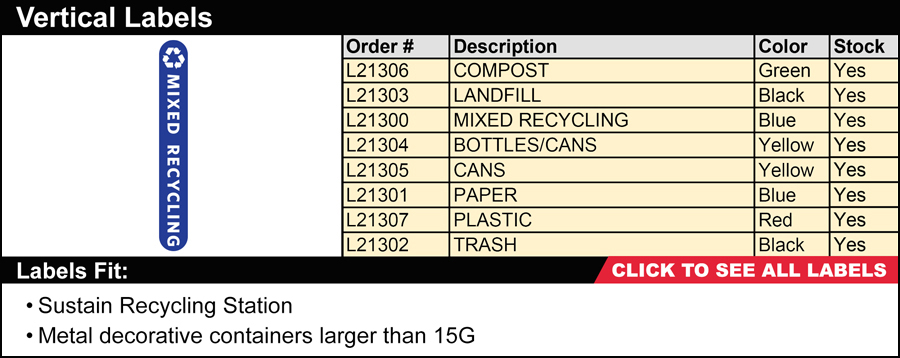 Rubbermaid Vertical Custom Labels