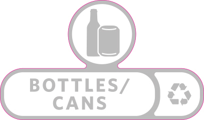 Rubbermaid Version C Slim Jim Recycling Station and Brute Custom Labels