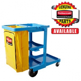 CLEANING CART WITH ZIPPERED YELLOW VINYL BAG