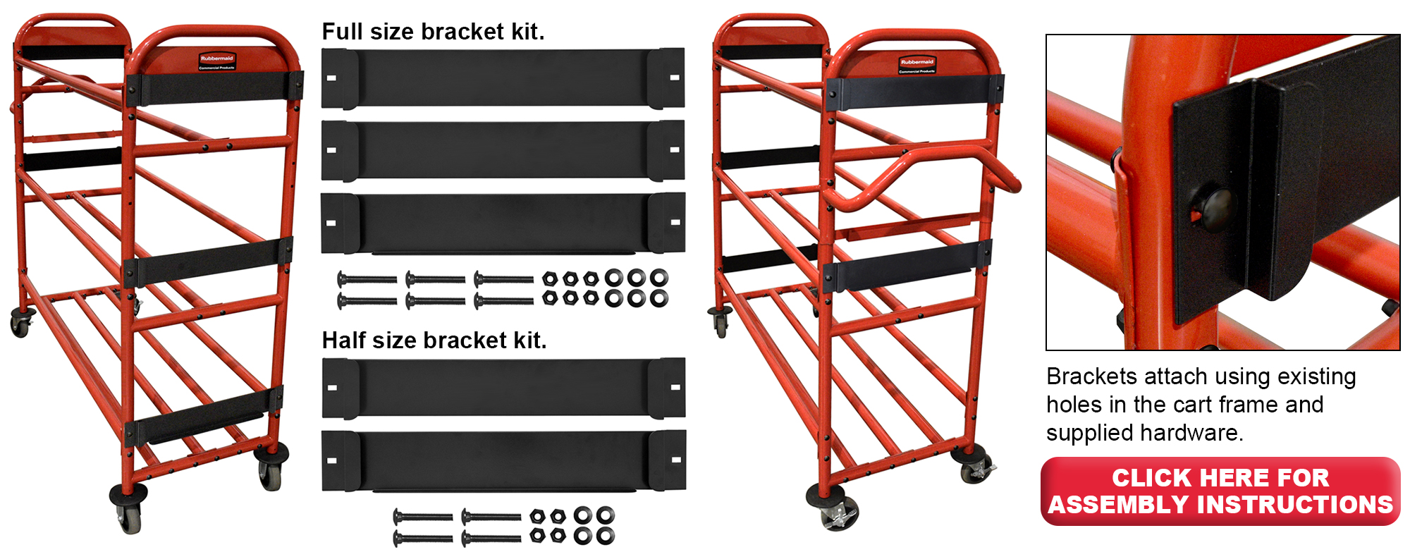 Rubbermaid Tote Picking Cart Advertising Panel Bracket Kits