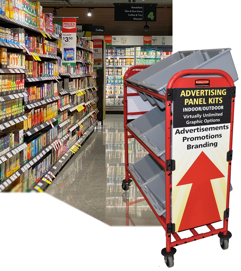 Rubbermaid Tote Picking Cart Advertising Panels